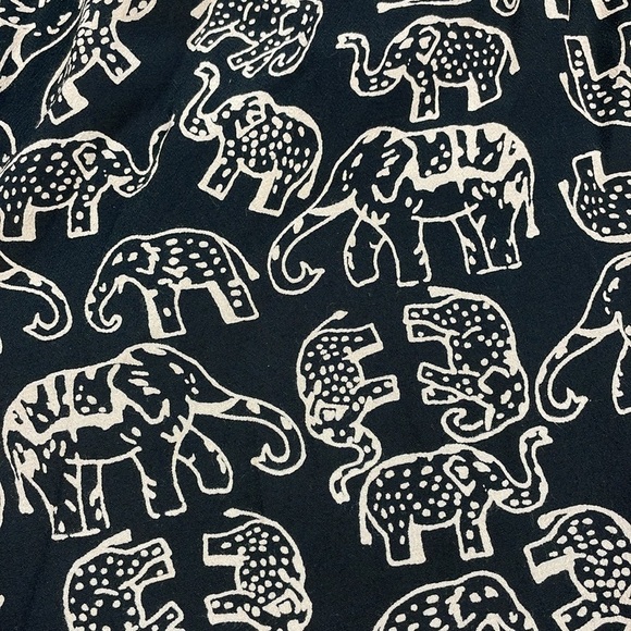 Anthropologie Maeve Noronha Wrap Dress Elephant Safari Novelty Print Black Sz M - Picture 10 of 15